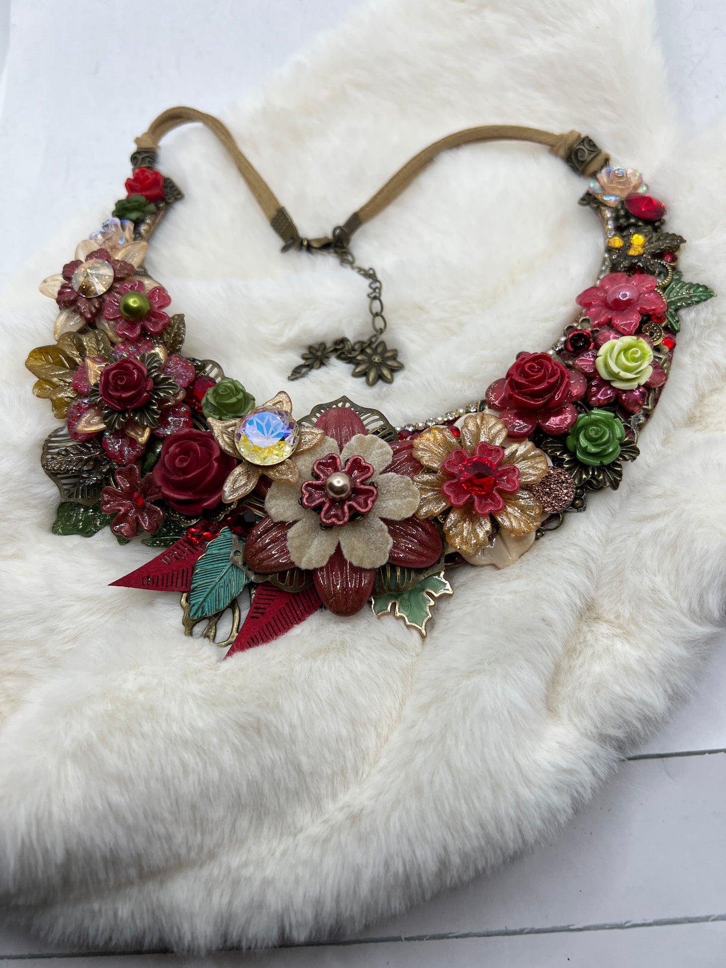 Floral Statement Necklace - Collar Style. Deliciously deep colors.